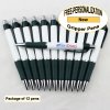 Gripper Pen, White Body, Green Grip, 12 pkg - Custom Image Gripper Pen, White Body, Green Grip, 12 pkg - Custom Image