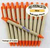 Salvage Pen, Cardboard Body, Orange Accents 12 pkg -Custom Image Salvage Pen, Cardboard Body, Orange Accents 12 pkg -Custom Image