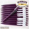 Personalized Colored Clip Pen, Burgundy Body White Clip 12 pkg Personalized Colored Clip Pen, Burgundy Body White Clip 12 pkg